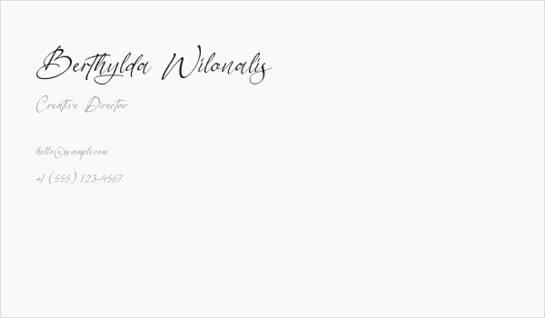 Berthylda Wilonalis Business Card