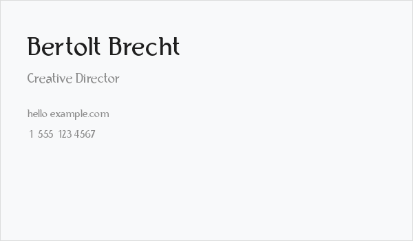 Bertolt Brecht Business Card
