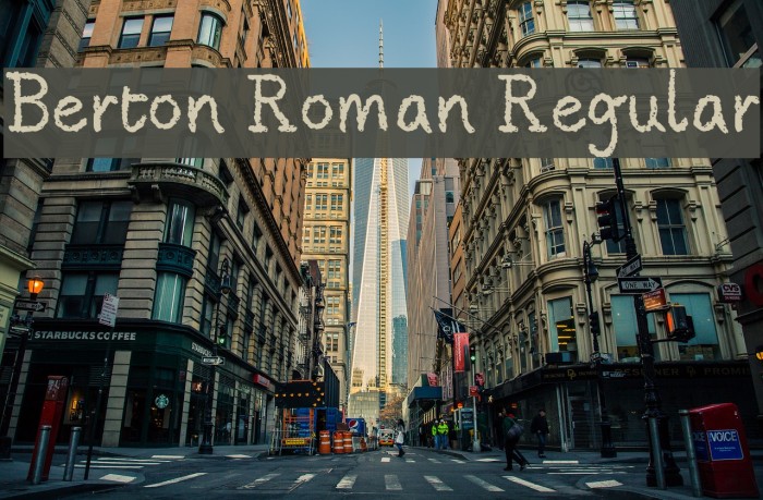 Berton Roman Regular Font examples