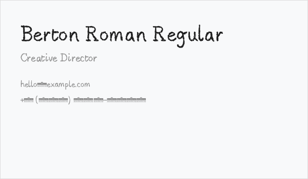 Berton Roman Regular Business Card