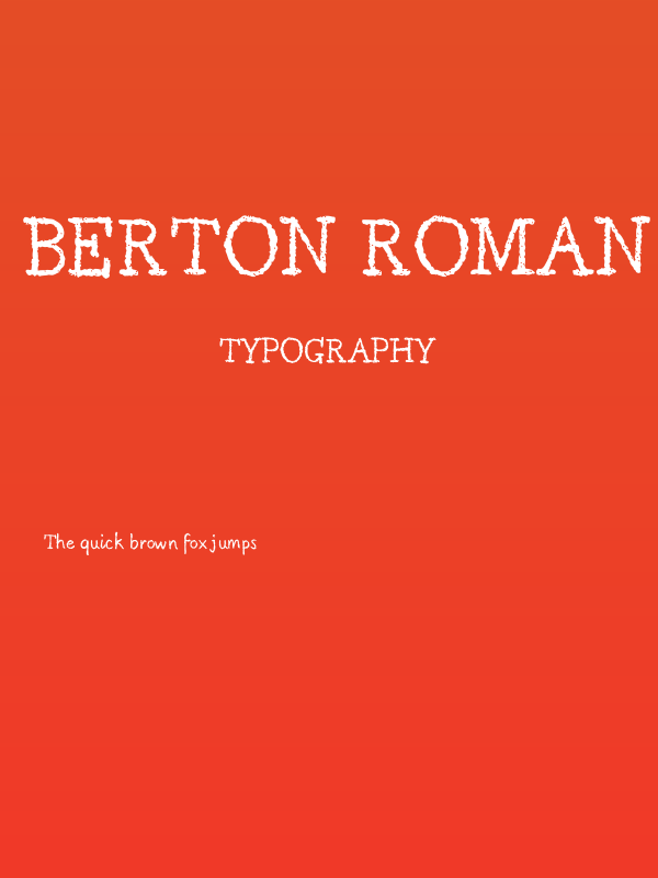 Berton Roman Regular Poster