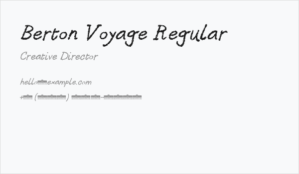 Berton Voyage Regular Business Card