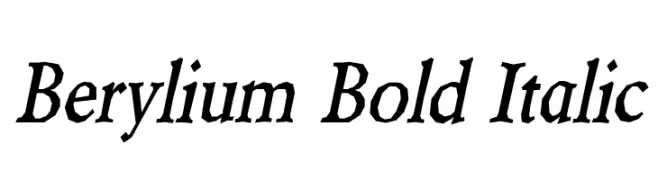 Berylium Bold Italic  नि: शुल्क फ़ॉन्ट्स डाउनलोड