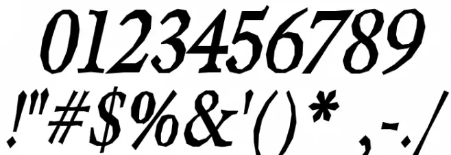 Berylium Bold Italic Font OTHER CHARS