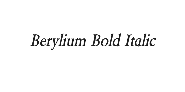 Berylium Bold Italic Logo