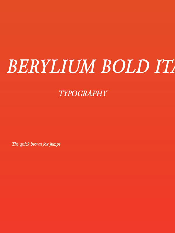 Berylium Bold Italic Poster