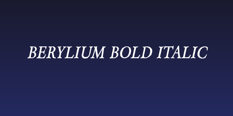 Berylium Bold Italic Social Header