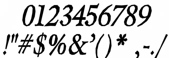 Berylium-BoldItalic Font OTHER CHARS