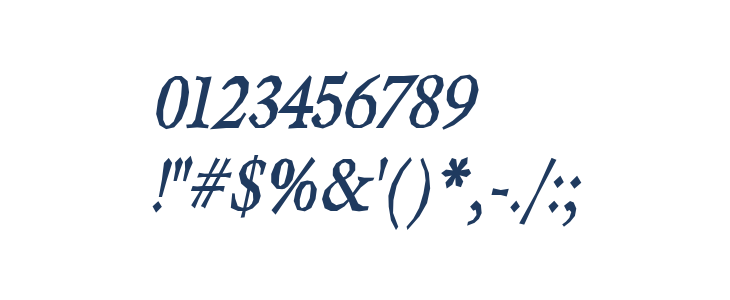 Berylium-BoldItalic Other Characters