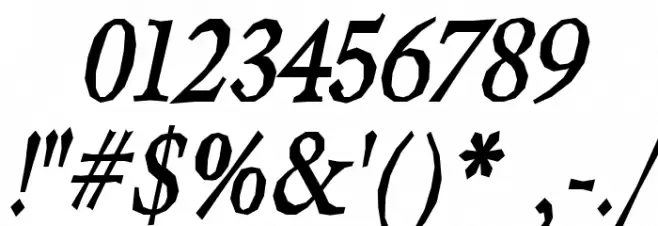 Berylium-BoldItalic Font OTHER CHARS