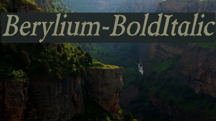 Berylium-BoldItalic Font examples