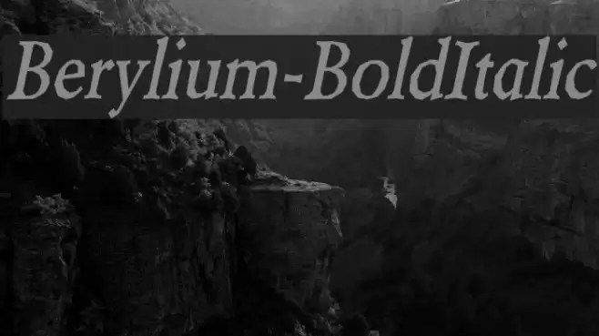 Berylium-BoldItalic Font examples
