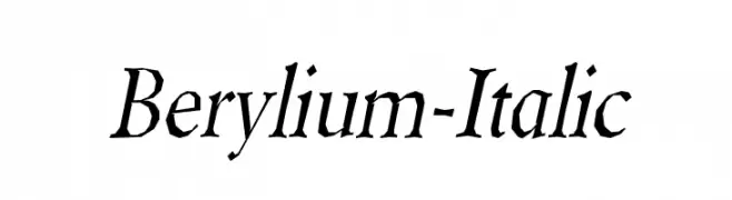 Berylium-Italic  フリーフォントのダウンロード