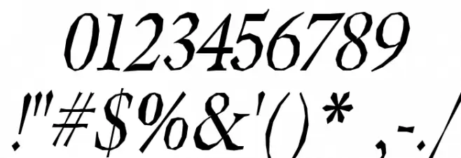 Berylium-Italic Font OTHER CHARS
