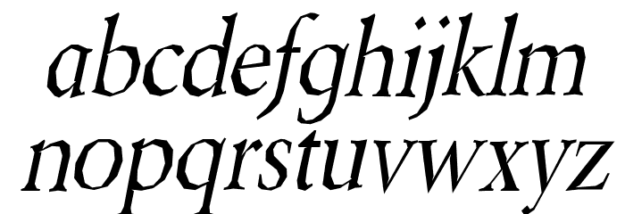Berylium-Italic Font LOWERCASE