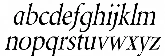 Berylium-Italic Caratteri MINUSCOLO