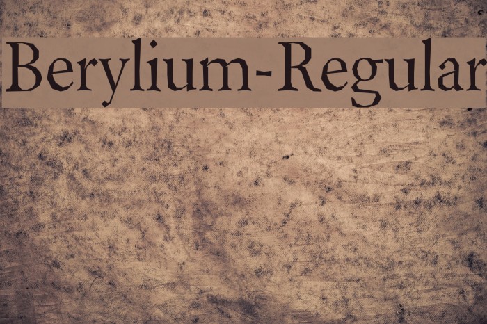 Berylium-Regular Font examples
