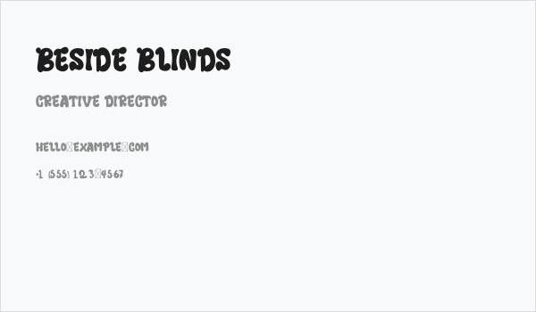Beside Blinds Business Card