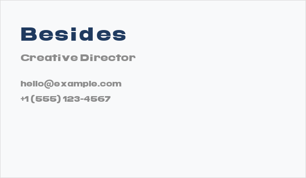 Besides Business Card