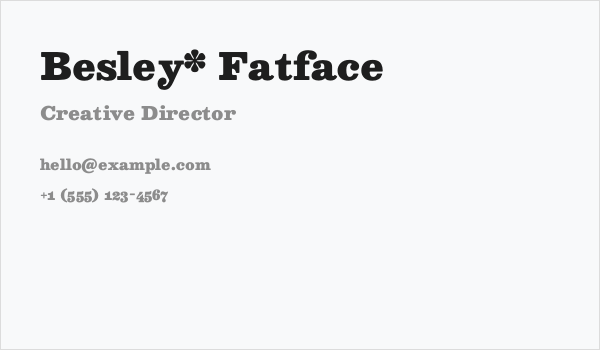 Besley* Fatface Business Card