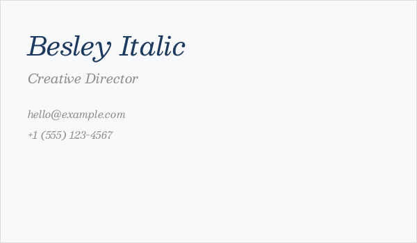 Besley Italic Business Card