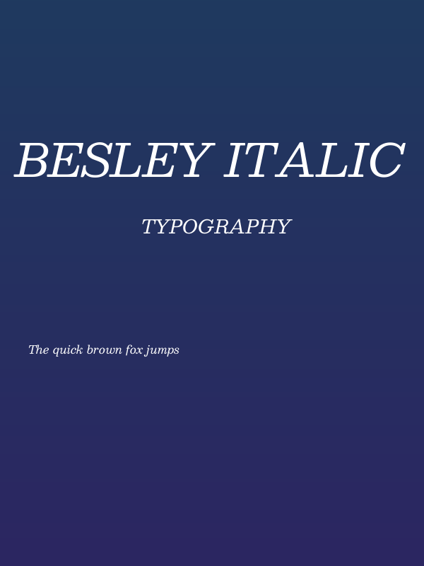 Besley Italic Poster