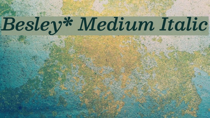 Besley* Medium Italic Font examples