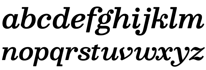 Besley* Medium Italic Font LOWERCASE