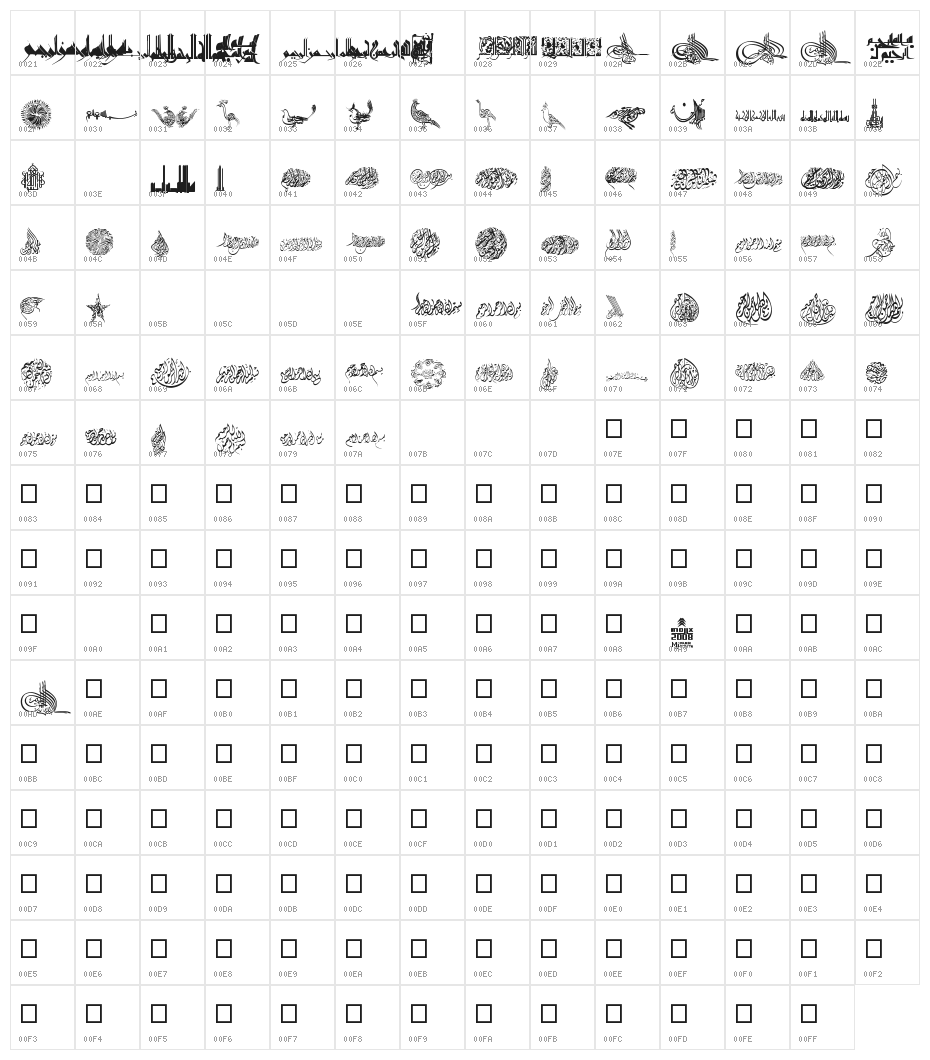 Besmellah 3 Character Map