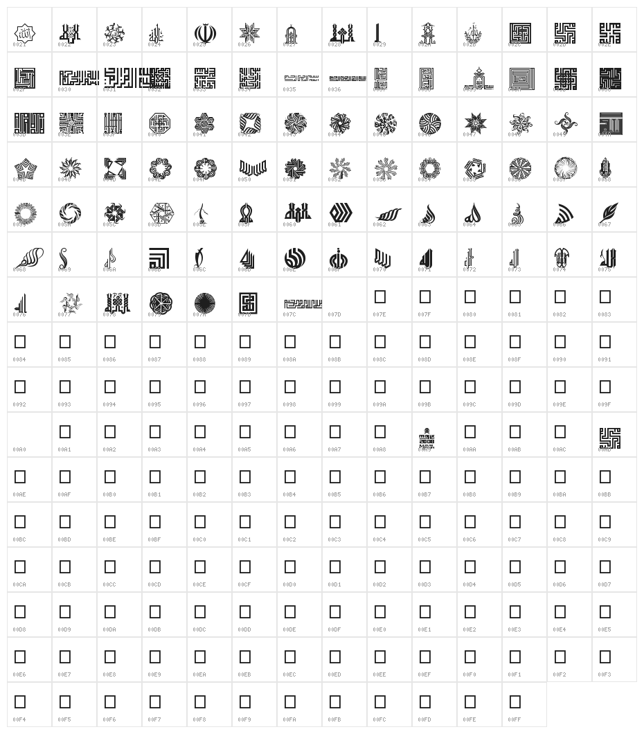 Besmellah 5 Character Map