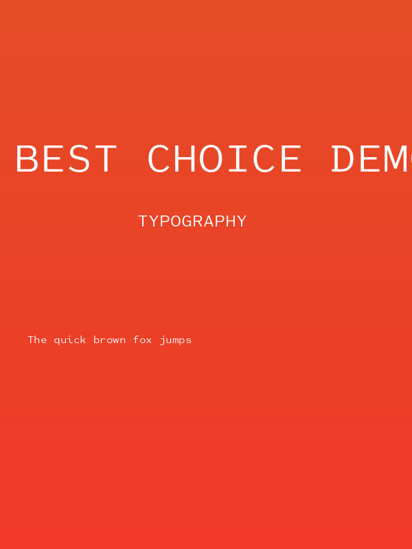 Best Choice Demo Regular Poster
