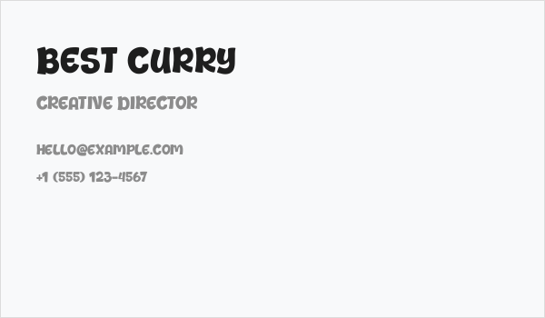Best Curry Business Card