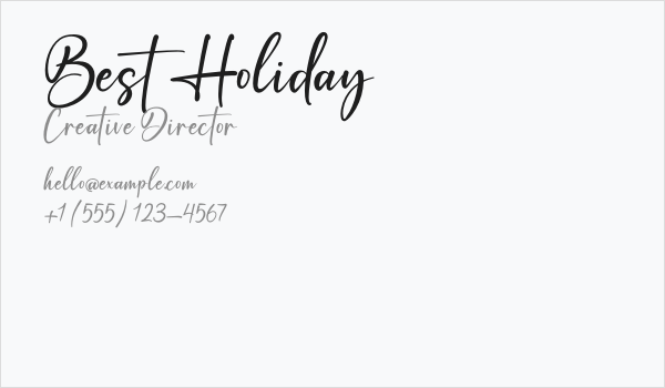 Best Holiday Business Card