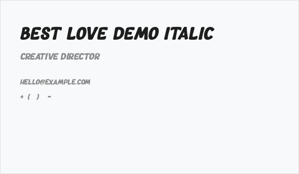 Best Love DEMO Italic Business Card