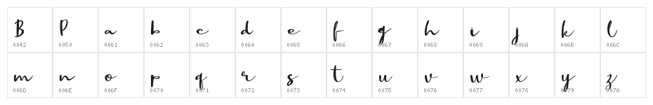 Best Part DEMO Regular Character Map