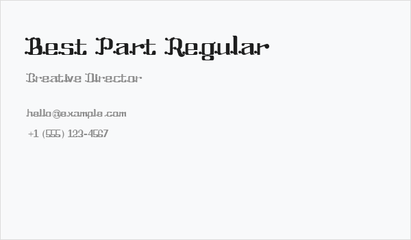 Best Part Regular Business Card