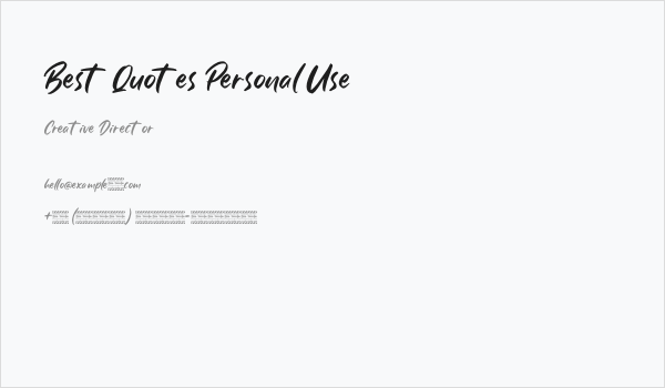 Best Quotes Personal Use Business Card