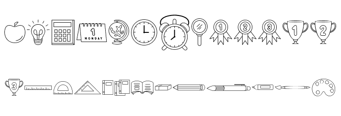 Best School Dingbat Font LOWERCASE