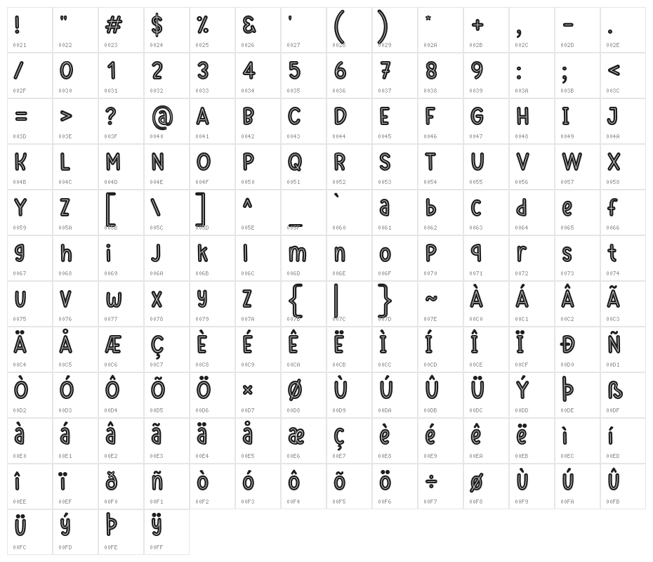Best School Outline Character Map