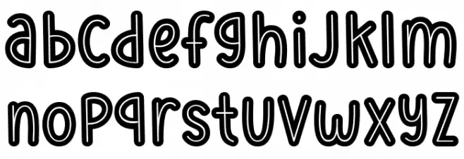 Best School Outline خط أحرف صغيرة