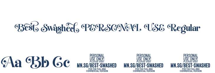 Best Swashed PERSONAL USE Regular Font Preview