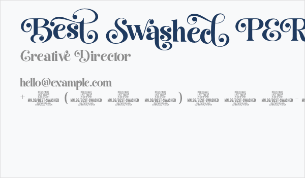 Best Swashed PERSONAL USE Regular Business Card