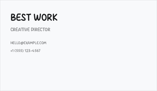 Best Work Business Card