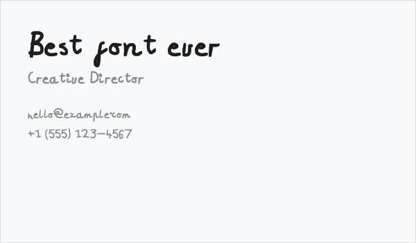 Best font ever Business Card