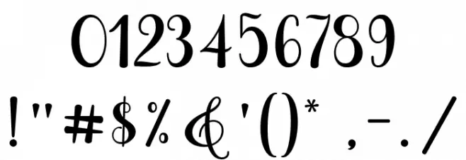 BestValentina Font OTHER CHARS