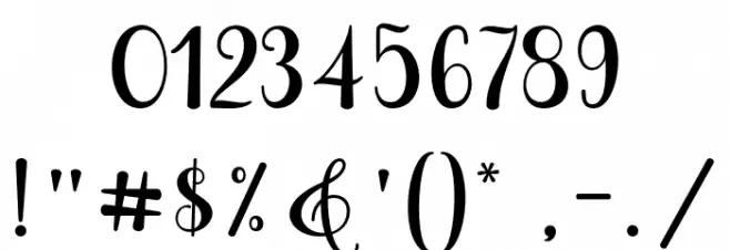 BestValentina Font OTHER CHARS