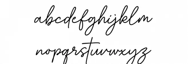 Bestina Signature फ़ॉन्ट लोअरकेस