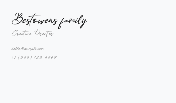 Bestowens family Business Card