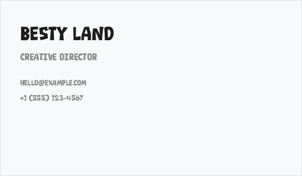 Besty Land Business Card