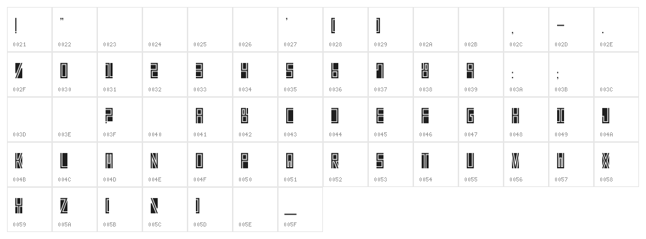 Beta Block Character Map